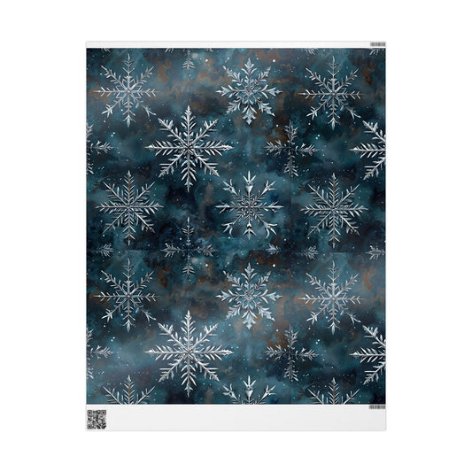 Holiday Metallic Snowflake Wrapping Paper