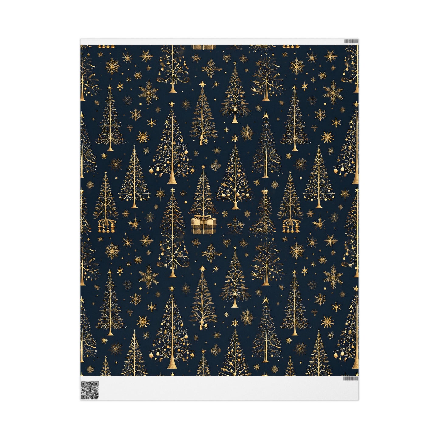 Wrapping Paper - Gold Christmas Tree Design for Holiday Gift Wrapping