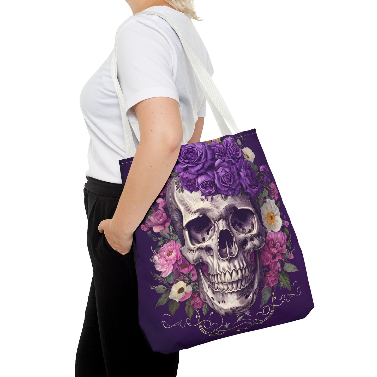 Skull Roses Tote Bag