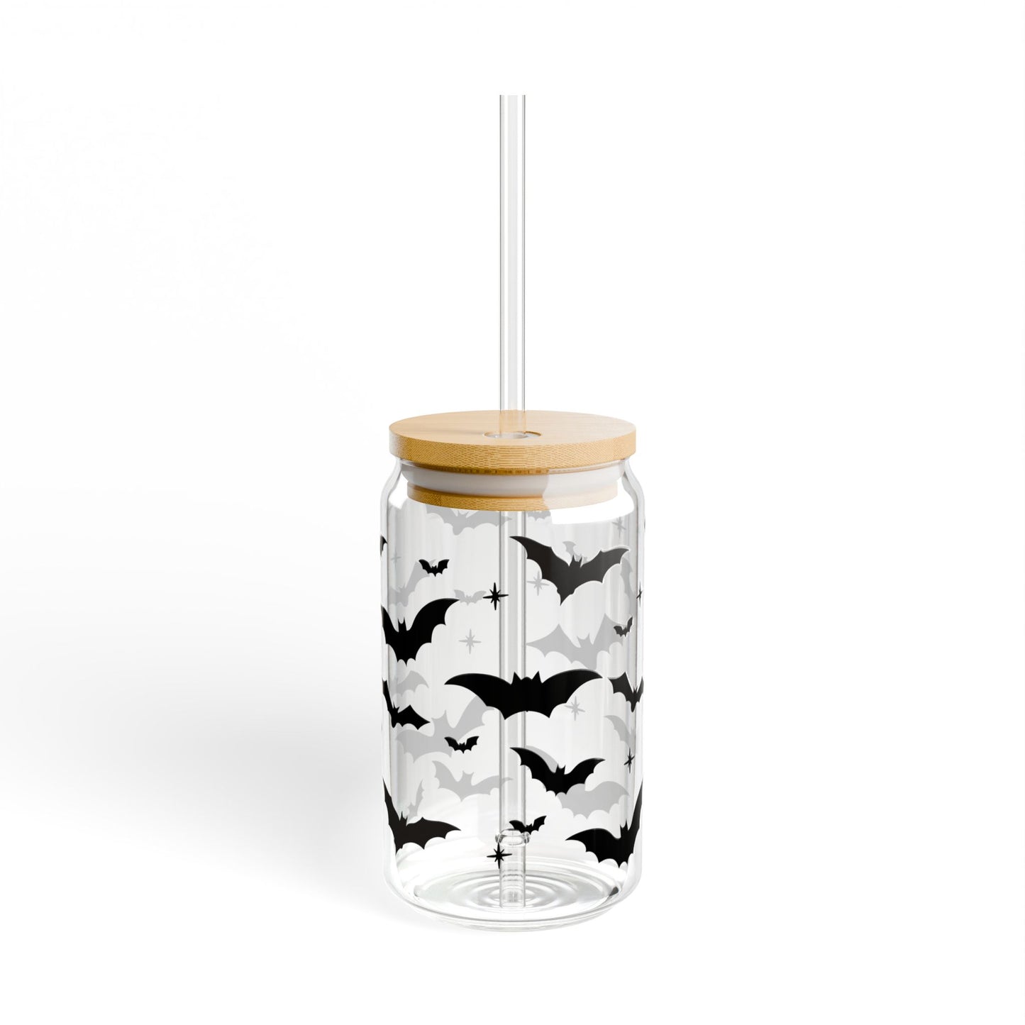 Halloween Themed Sipper Glass, 16 oz | Bat Design for Spooky Parties, Halloween Gifting, Eco-Friendly Drinkware, Fall Decor, Unique [...]