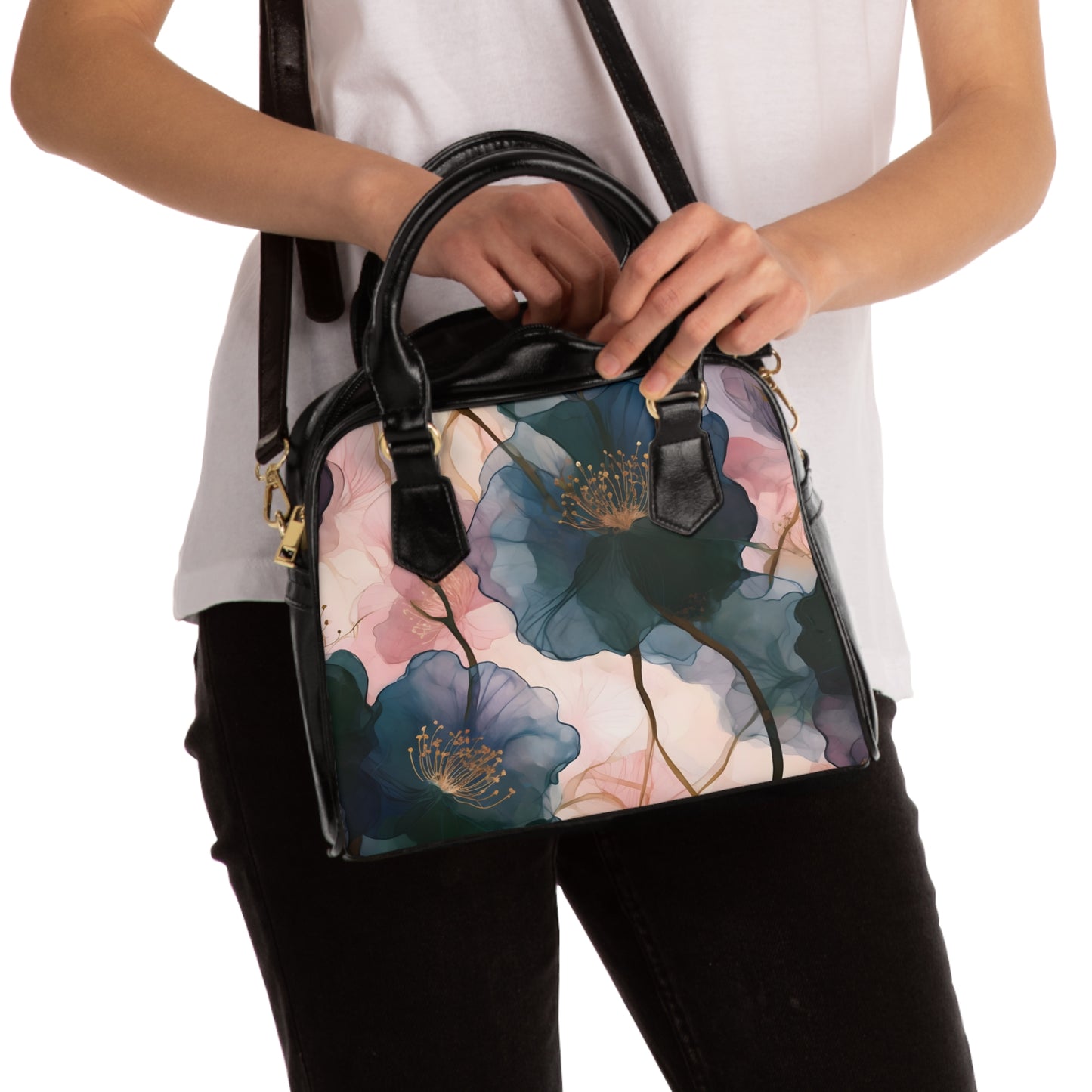 Vibrant Floral Shoulder Handbag