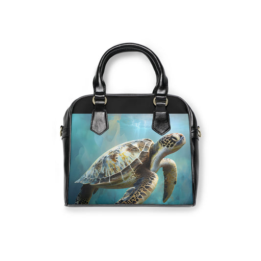 Blue Turtle Shoulder Handbag