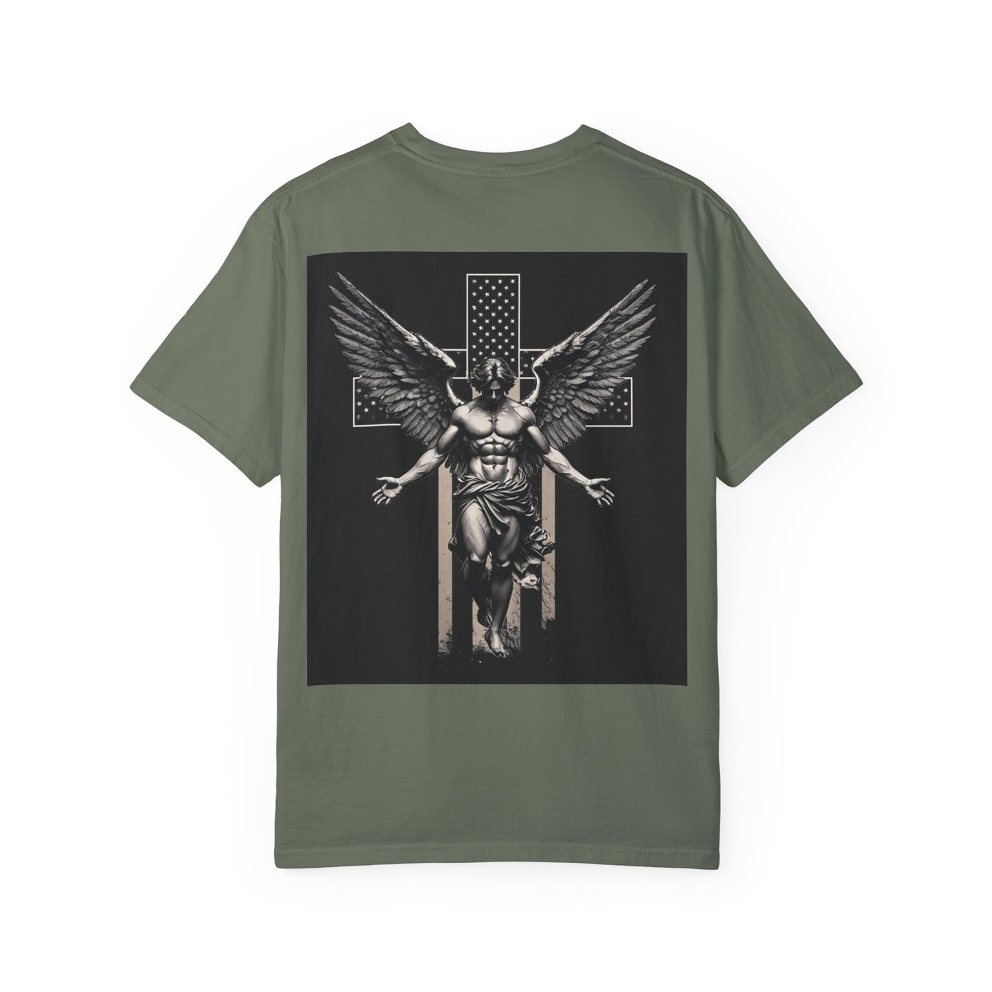 Patriotic T-shirt with Cross and Angel