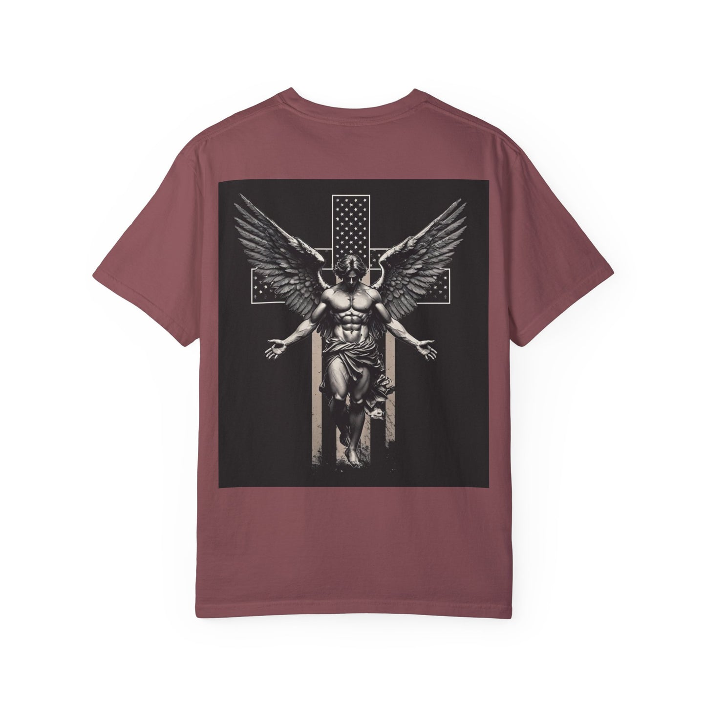 Patriotic T-shirt with Cross and Angel