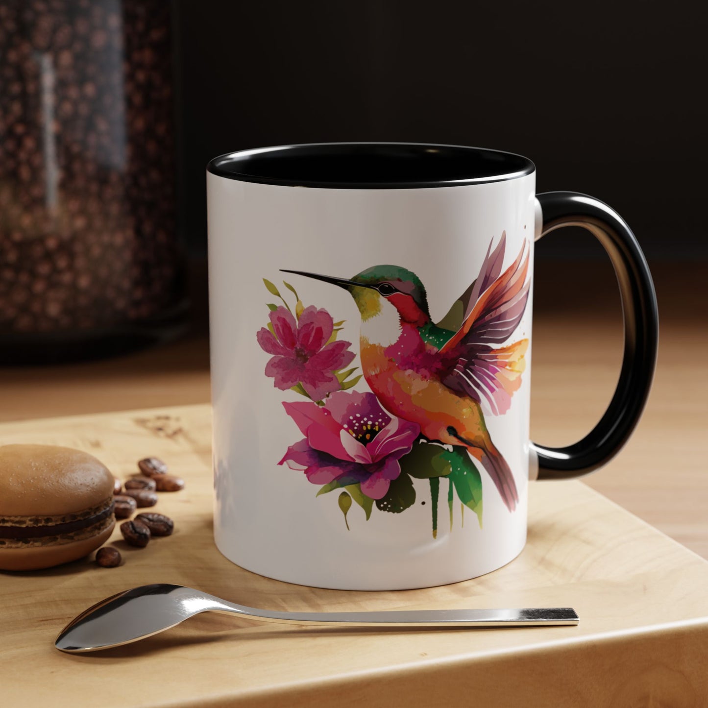 Coffee Mug - Waterflower Hummingbird Accent Design