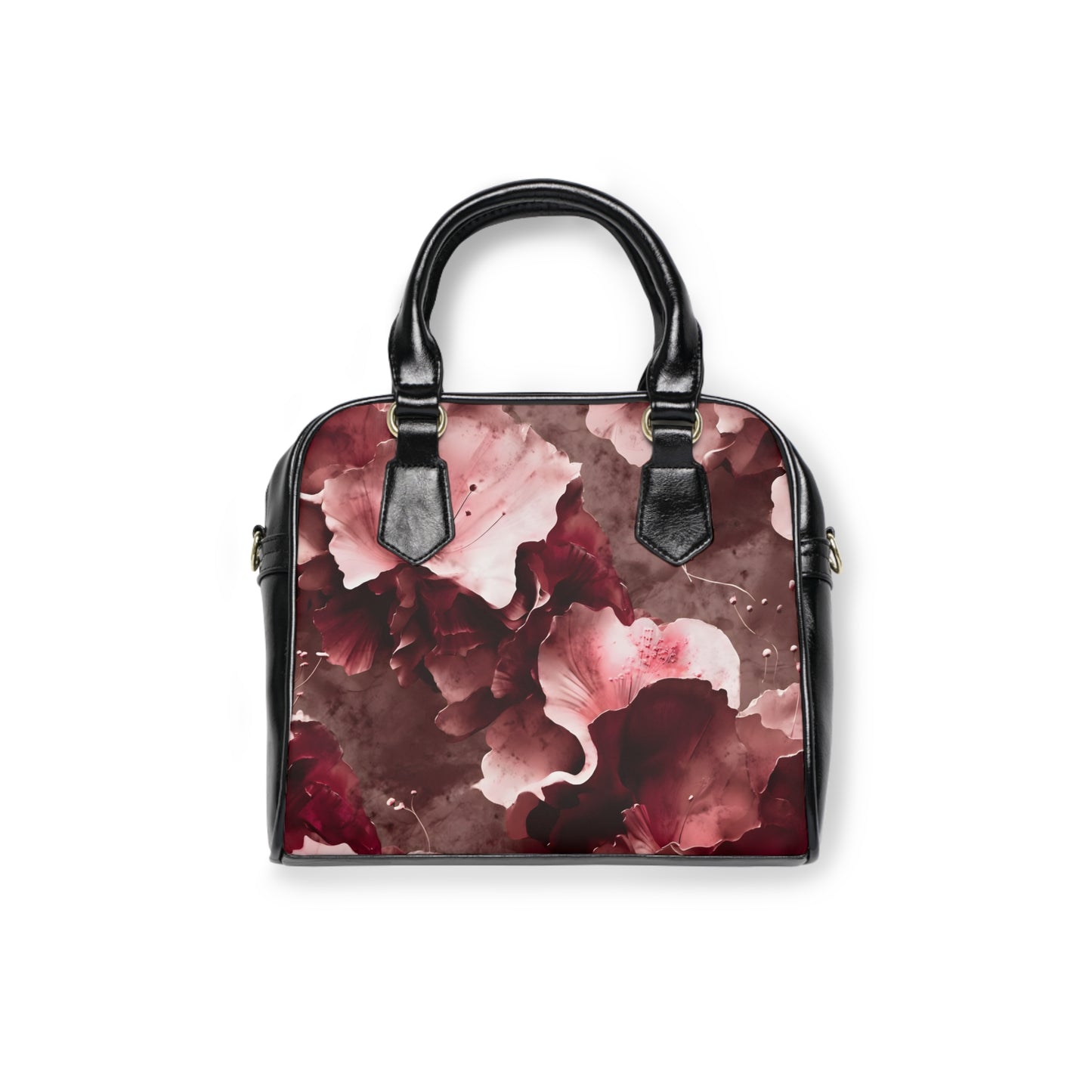 Sepia Toned Floral Shoulder Handbag