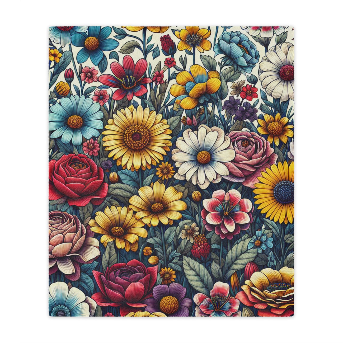 Floral Blanket, Throw Blanket, Home Decor, Cozy Blanket, Flower Pattern, Gift for Her