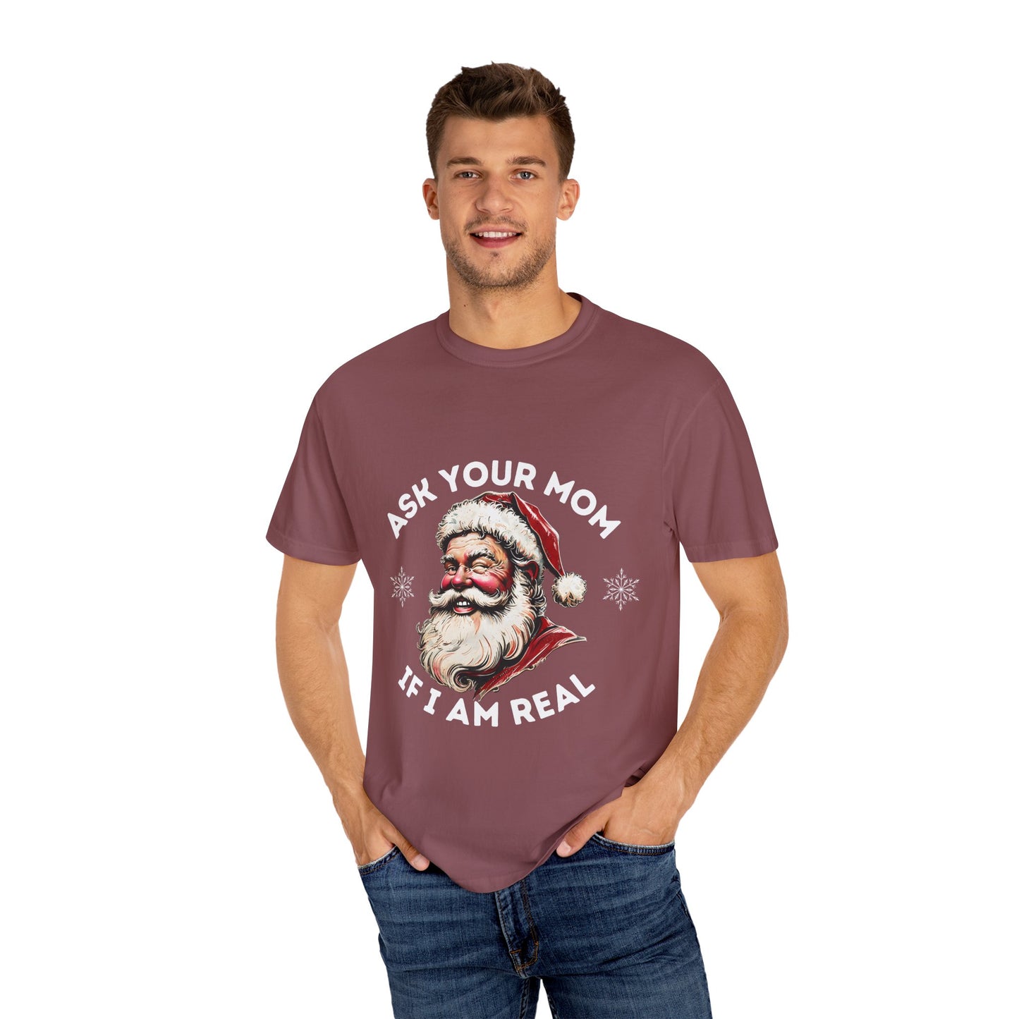 Santa Funny T-shirt - Ask Your Mom Design