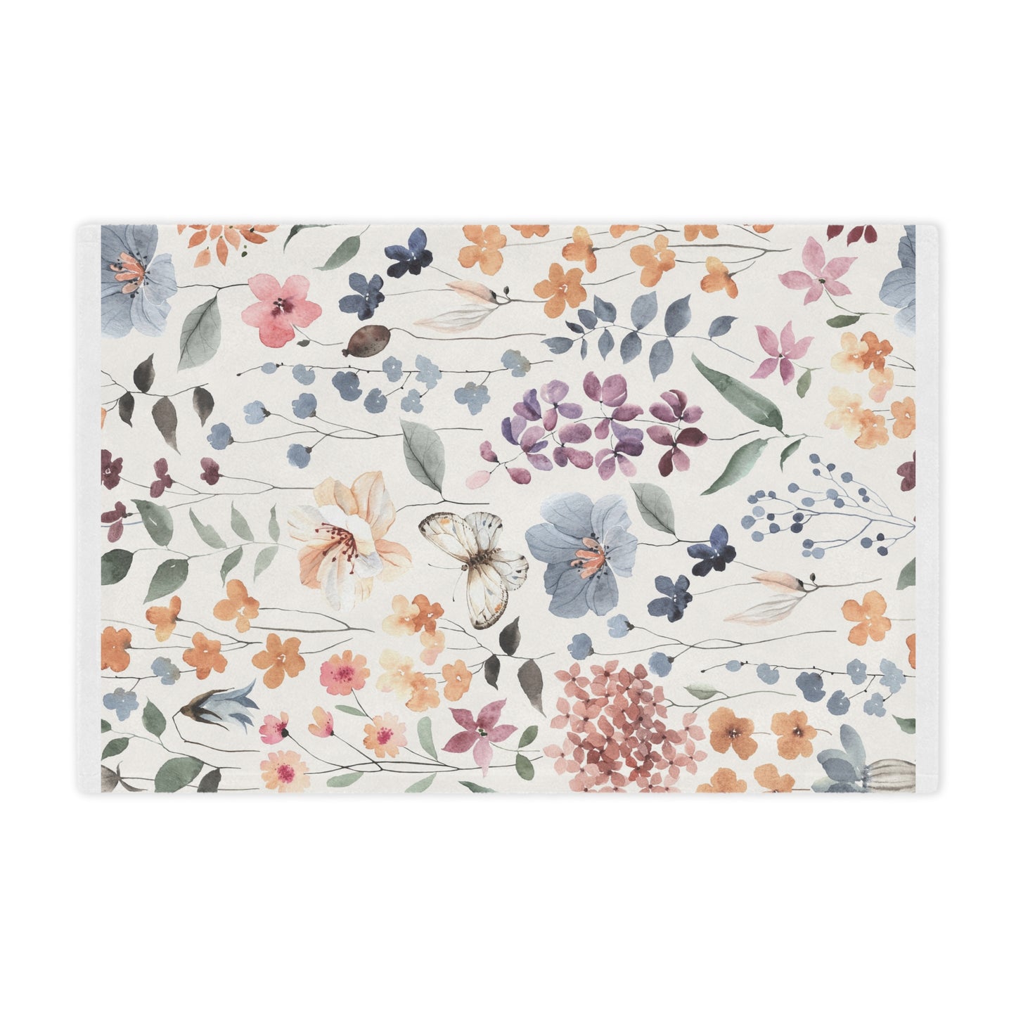 Floral Blanket, Cozy Throw, Baby Shower Gift, Nursery Decor, Soft & Warm Minky Blanket for Home Decor