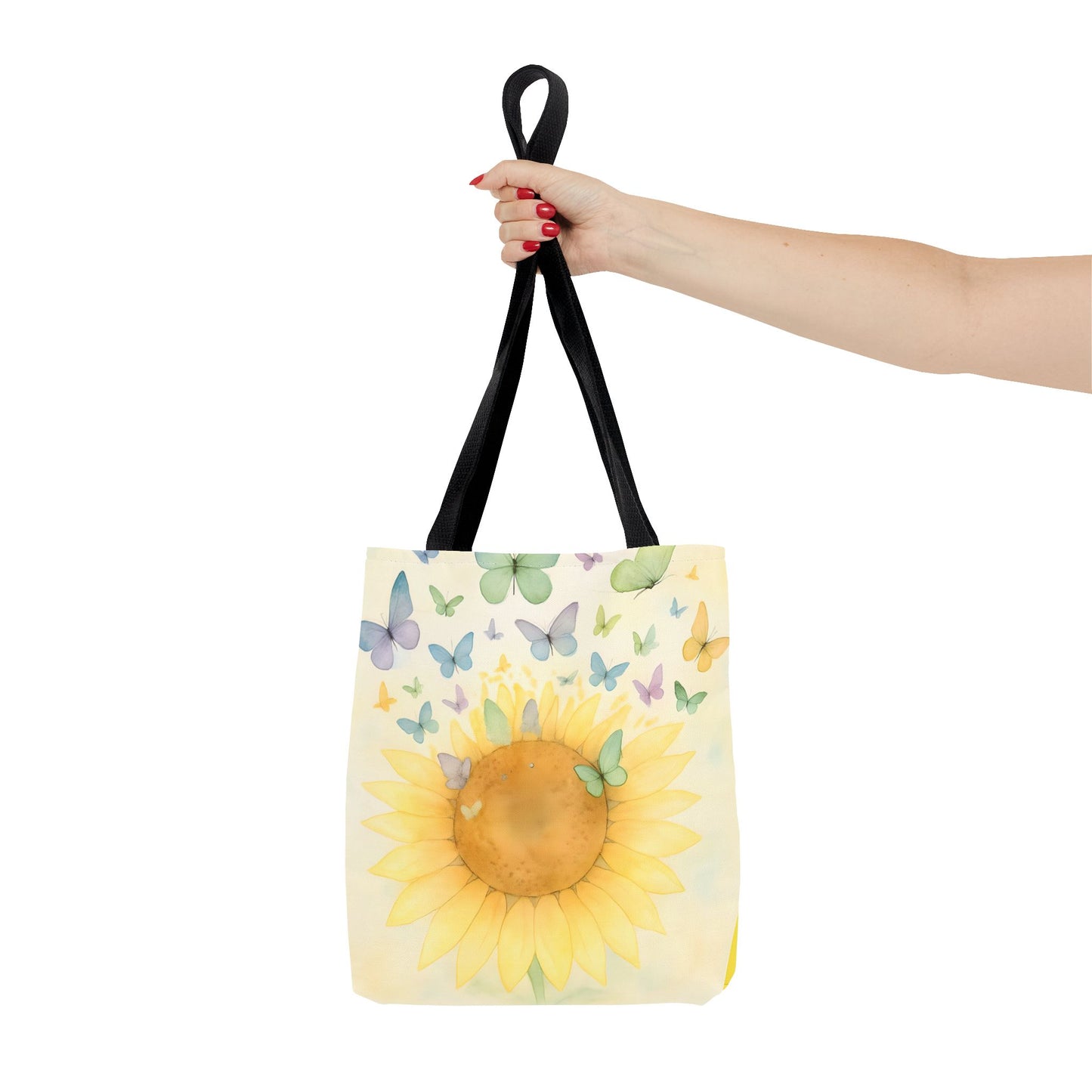 Sunflower and Butterflies Tote Bag | Eco-Friendly Shopping Bag, Floral Gift, Summer Accessory, Travel Tote, Beach Bag