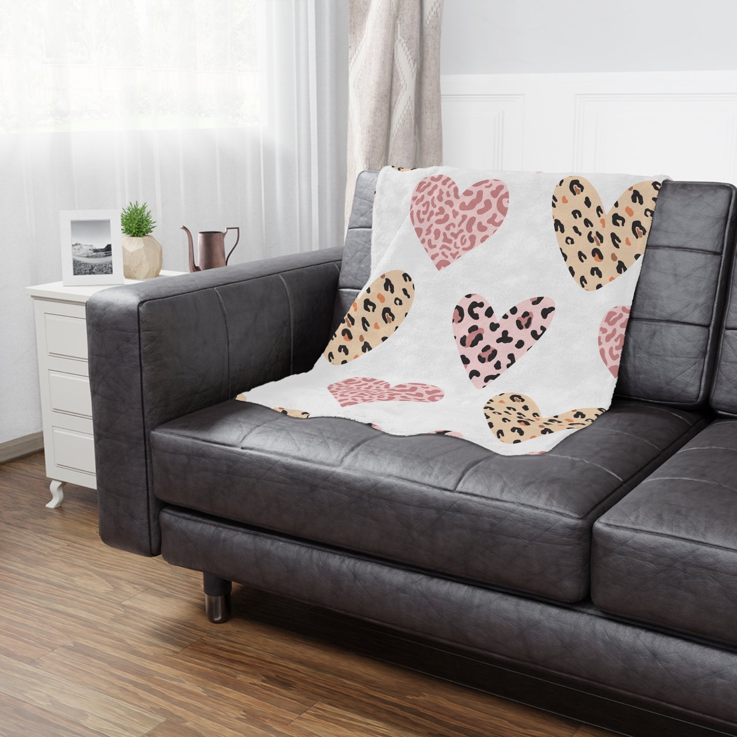 Heart Pattern Baby Blanket, Cozy Minky Throw, Nursery Decor, Soft Infant Bedding, Baby Shower Gift