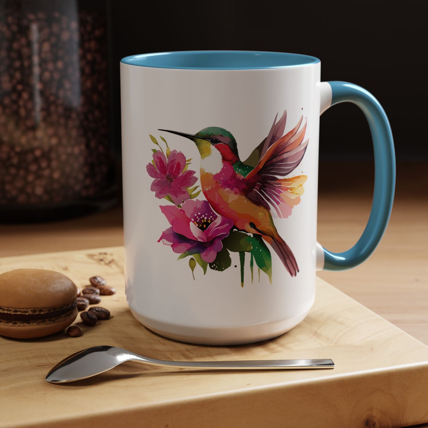 Coffee Mug - Waterflower Hummingbird Accent Design