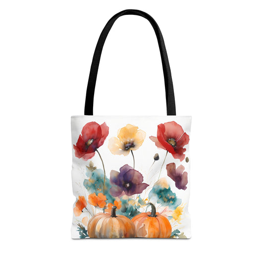 Autumn Floral Tote Bag, Fall Shopper, Flower Gift Bag, Eco-Friendly Carryall, Seasonal Market Tote - Perfect for Thanksgiving & Everyday Use