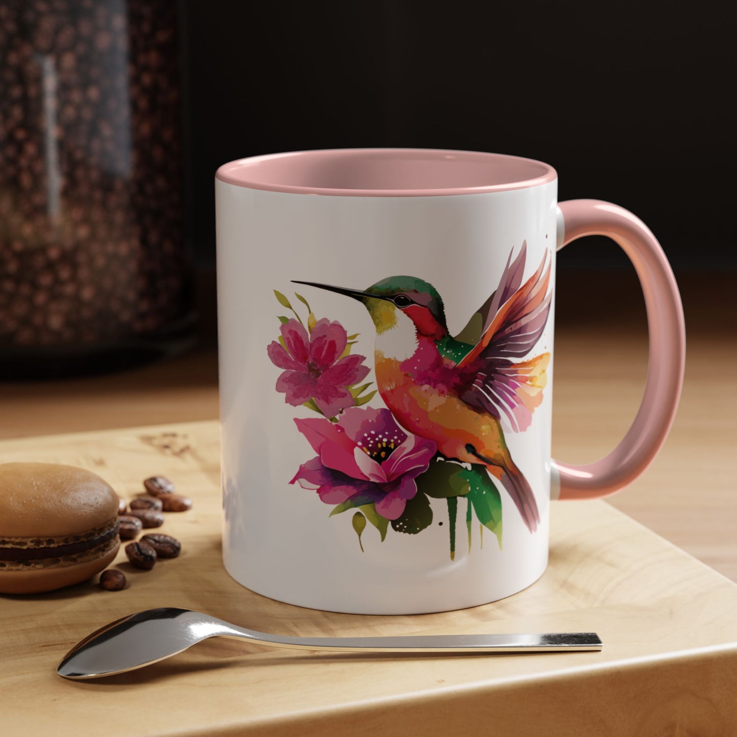 Coffee Mug - Waterflower Hummingbird Accent Design