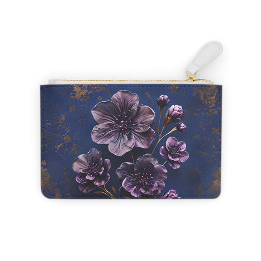Elegant Floral Mini Clutch Bag, Handbag for Events, Makeup Pouch, Gift for Her, Purse Organizer
