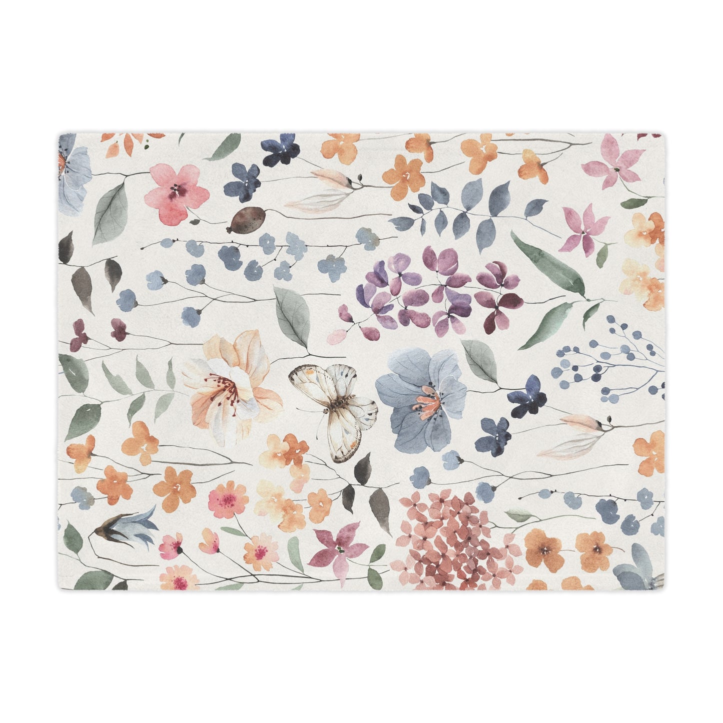 Floral Blanket, Cozy Throw, Baby Shower Gift, Nursery Decor, Soft & Warm Minky Blanket for Home Decor