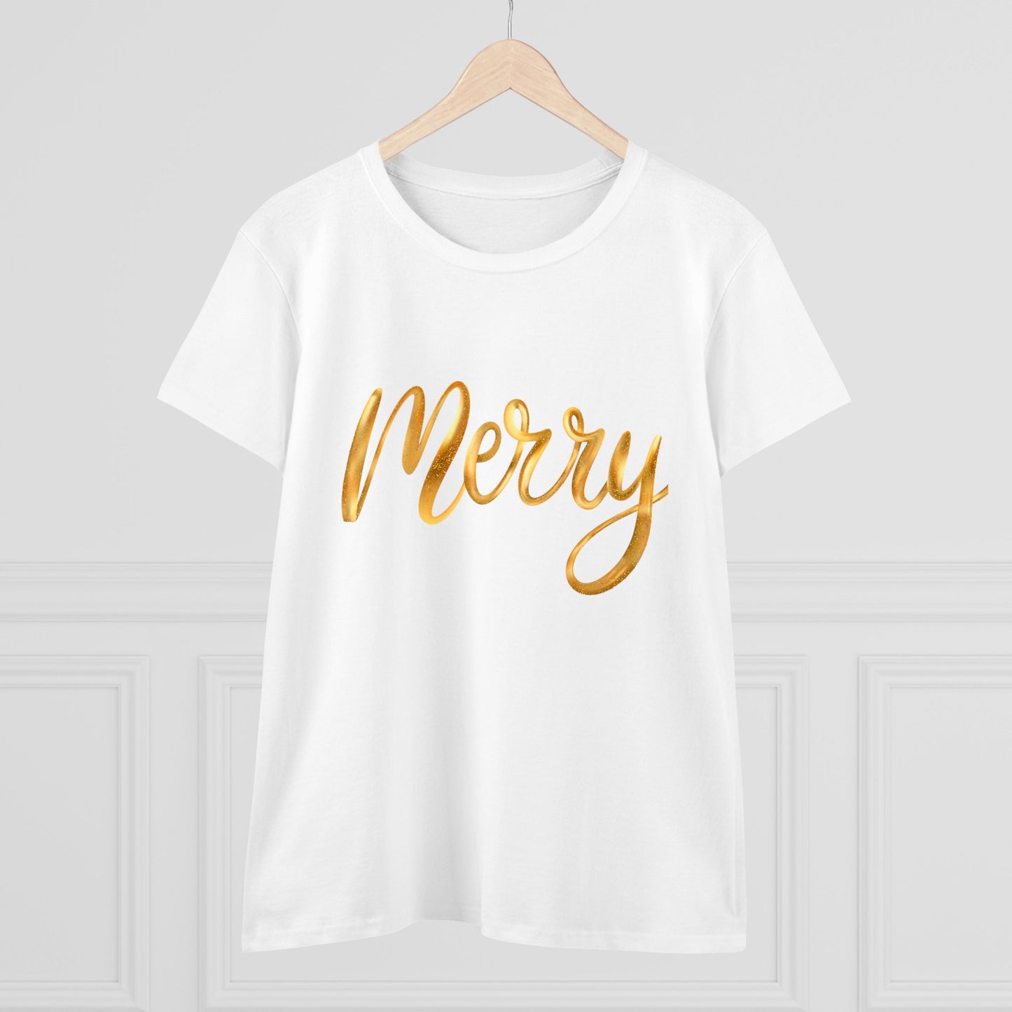 Gold Merry Christmas Tee