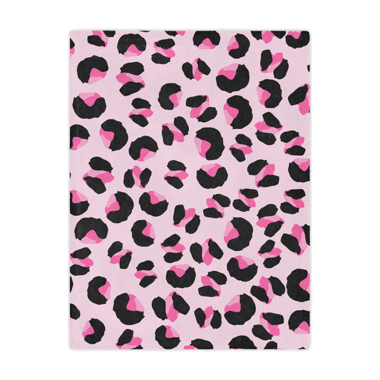 Pink Leopard Minky Blanket - Cozy Throw Blanket for Home Decor, Soft Fleece Bedding, Animal Print Nursery Decor, Gift for Her, Luxury Sofa