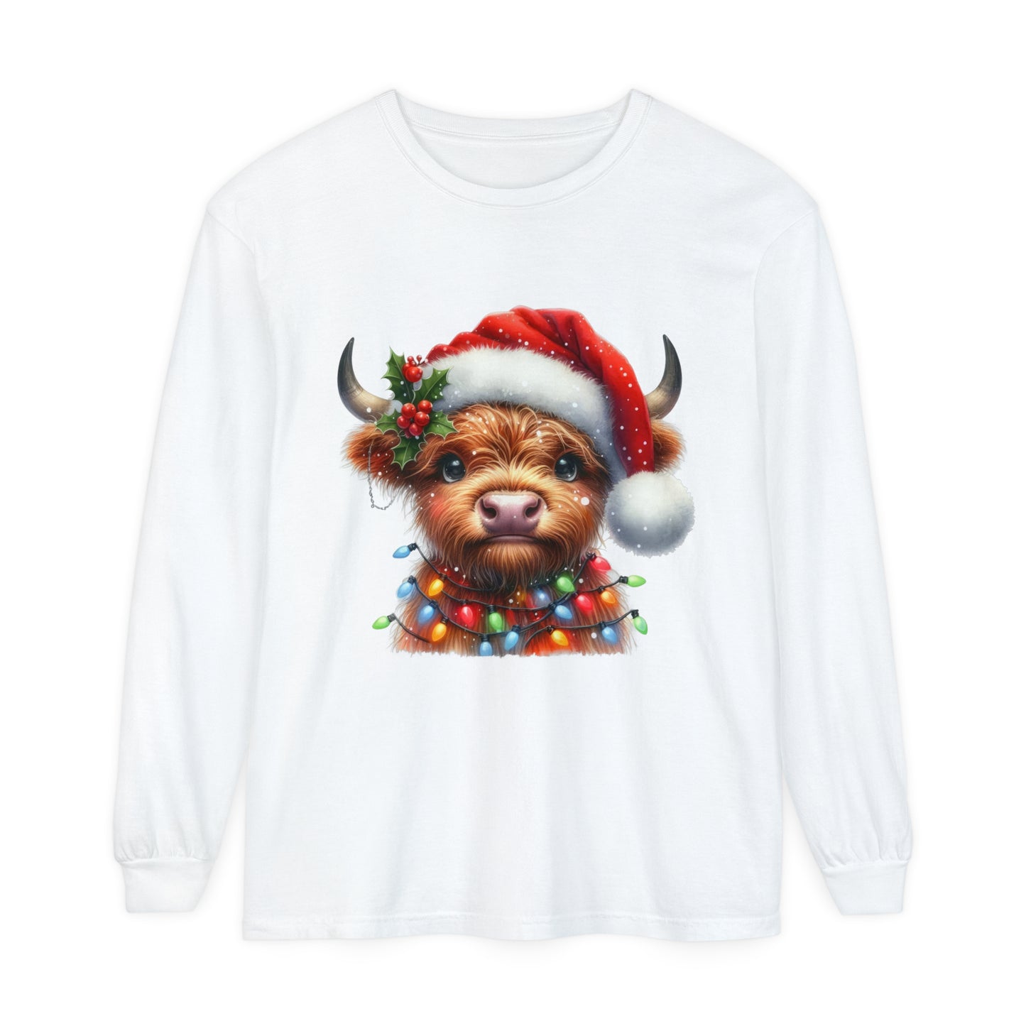 Highland Cow Christmas Long Sleeve T-Shirt