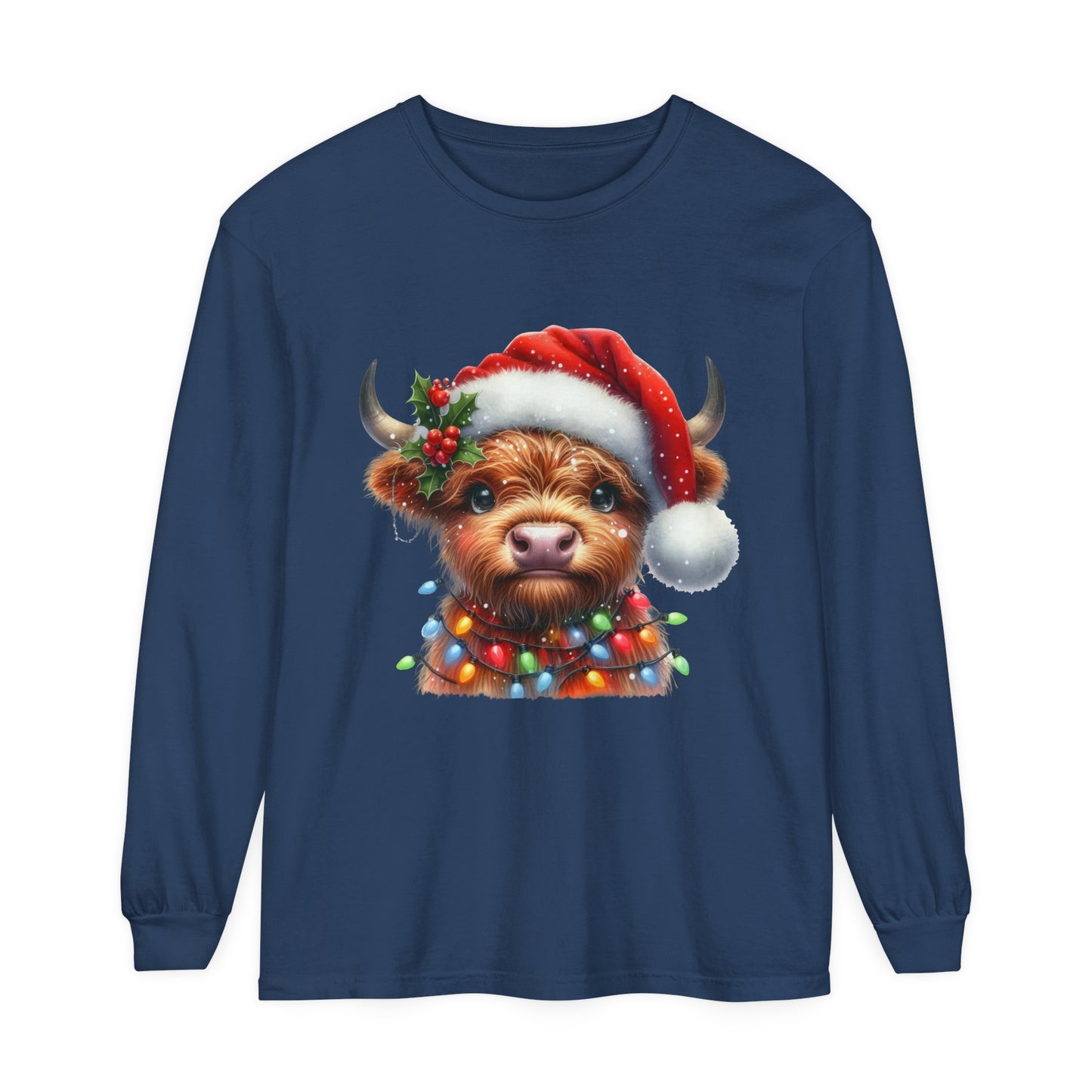 Highland Cow Christmas Long Sleeve T-Shirt