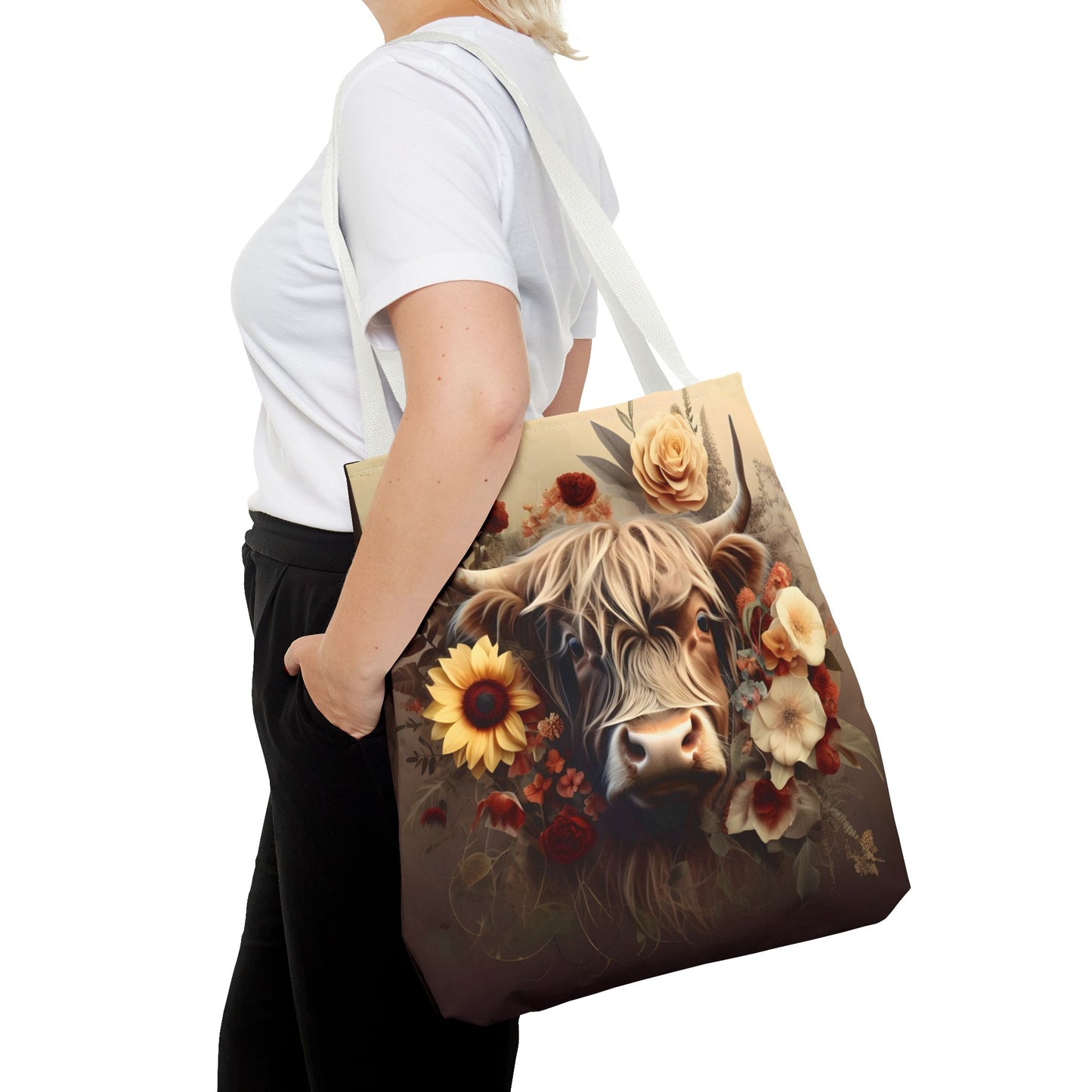 Vintage Highland Cow Tote Bag