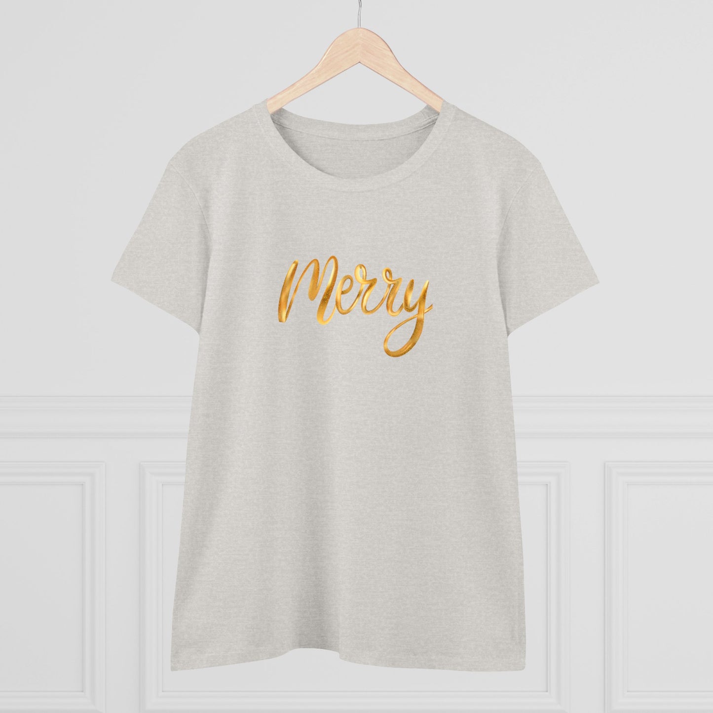 Gold Merry Christmas Tee