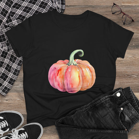 Watercolor Pumpkin Tee, Fall Shirt, Autumn Fashion, Harvest Top, Halloween Outfit, Thanksgiving Gift