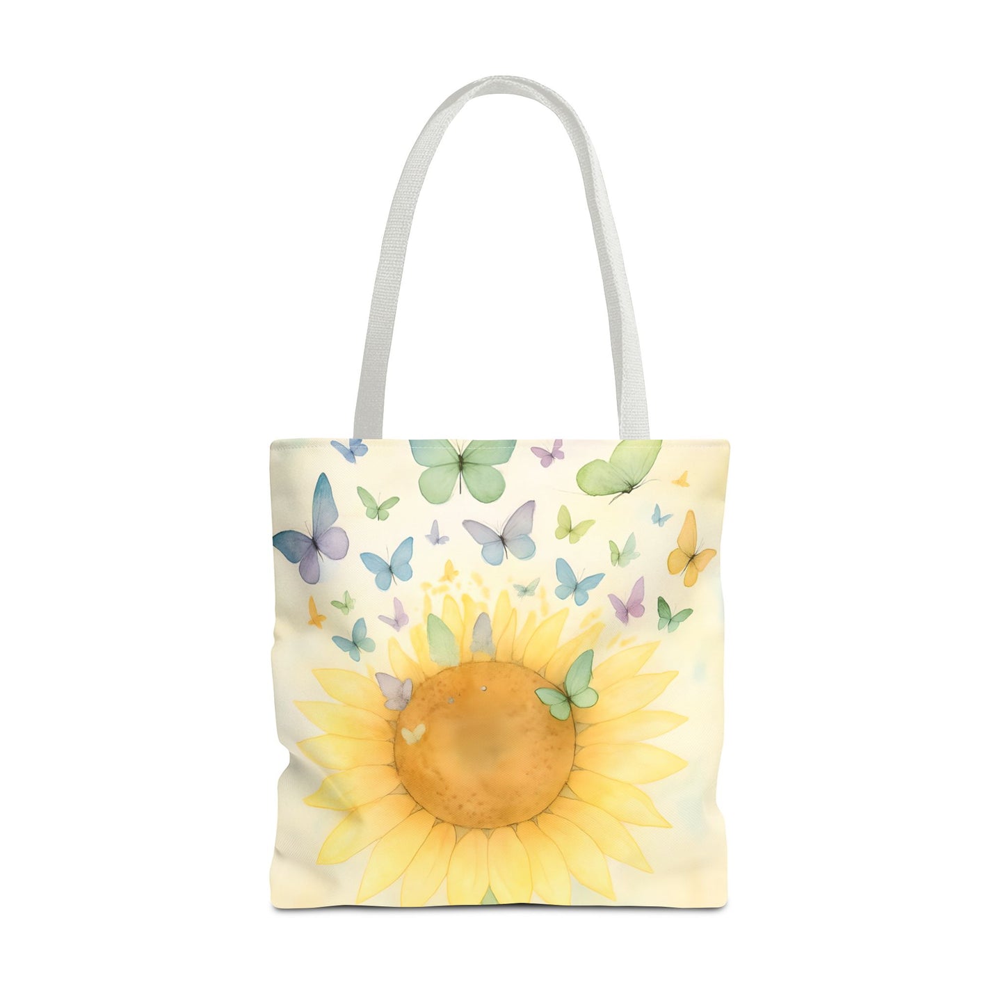 Sunflower and Butterflies Tote Bag | Eco-Friendly Shopping Bag, Floral Gift, Summer Accessory, Travel Tote, Beach Bag
