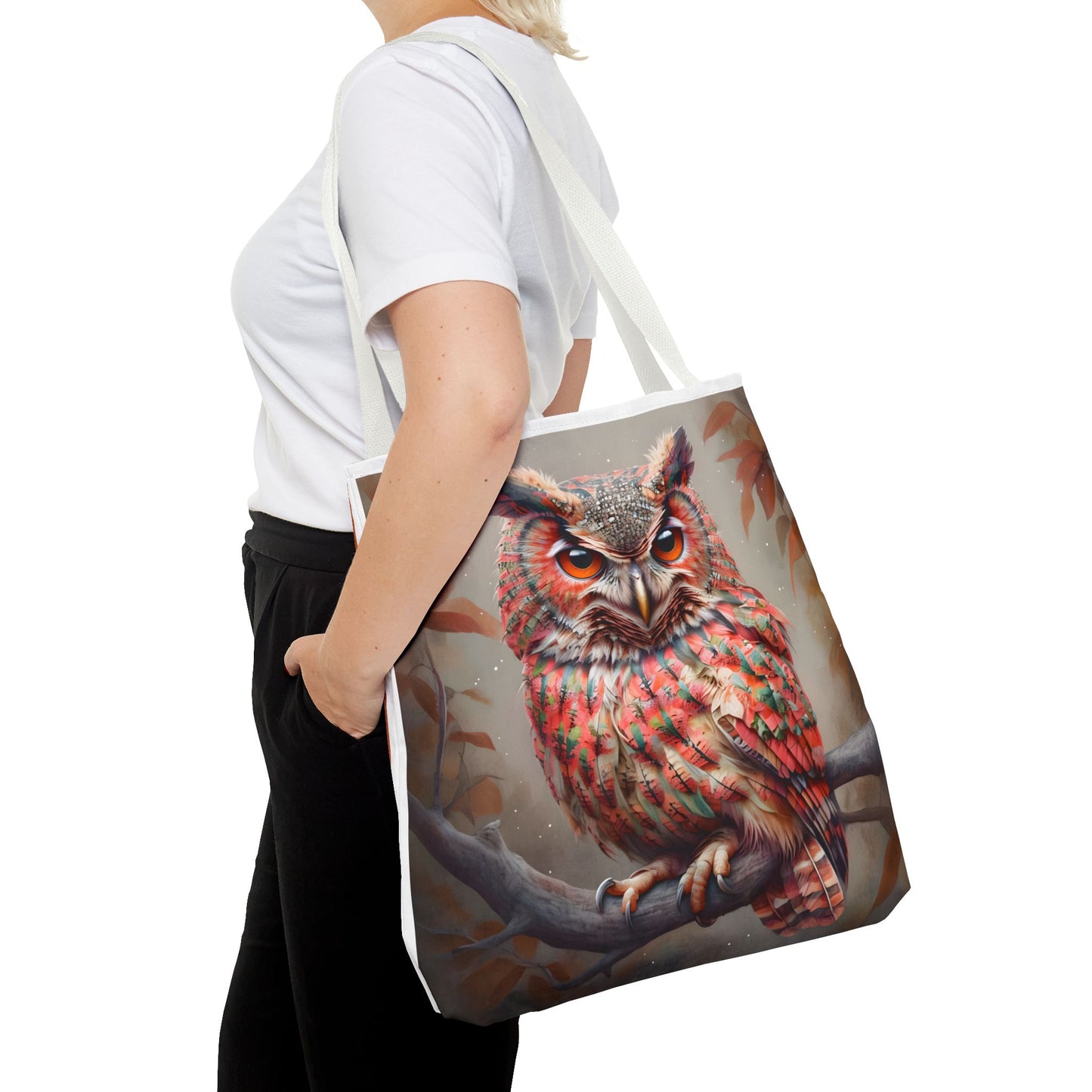 Owl Tote Bag with Intense Gaze