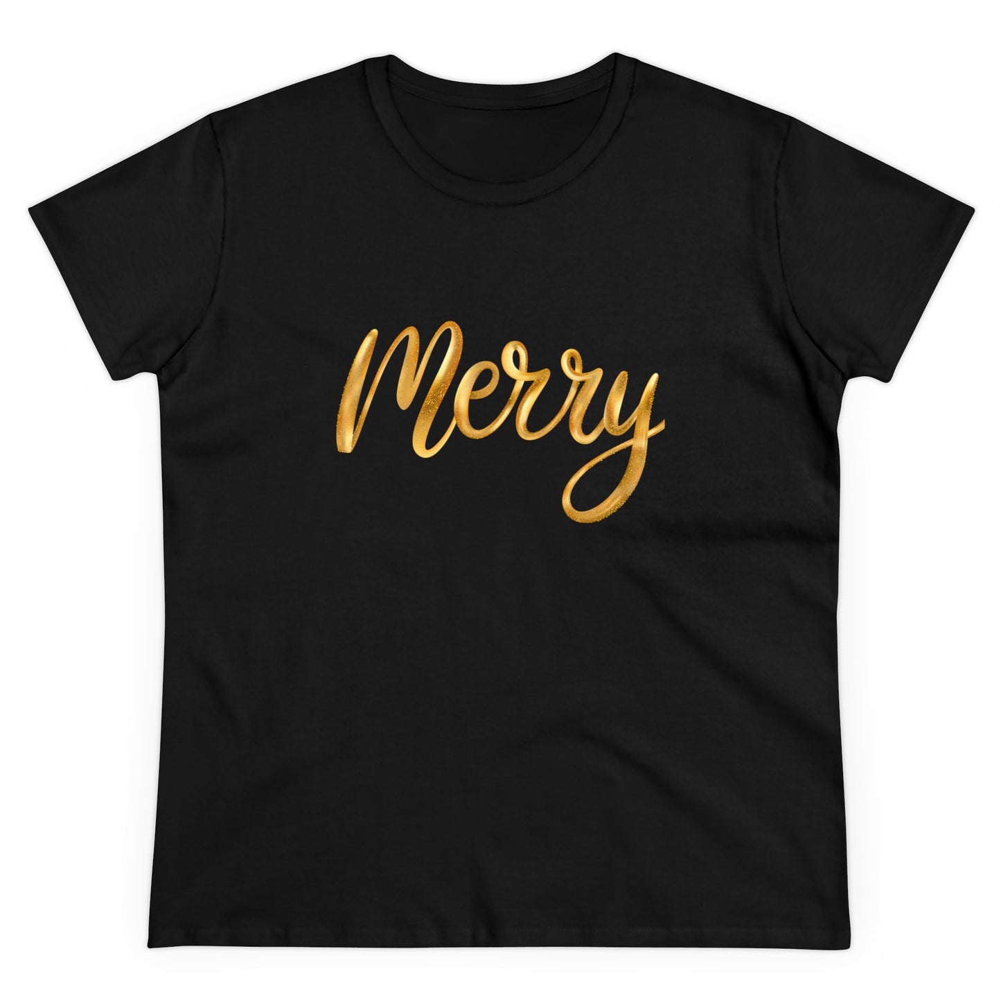 Gold Merry Christmas Tee