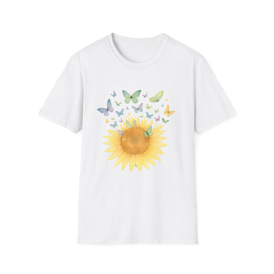 Watercolor Sunflower and Butterflies T-Shirt