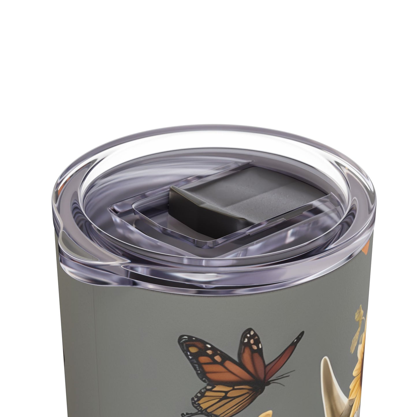 Skinny Tumbler - Highland Cow with Sunflowers and Butterflies Design