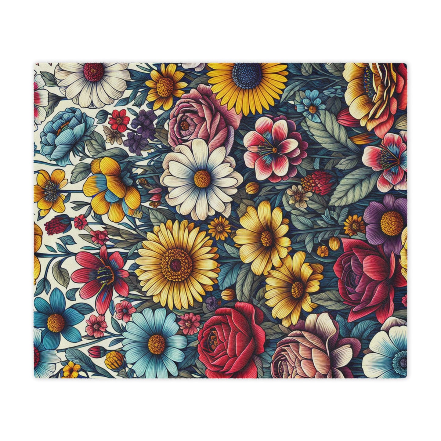 Floral Blanket, Throw Blanket, Home Decor, Cozy Blanket, Flower Pattern, Gift for Her