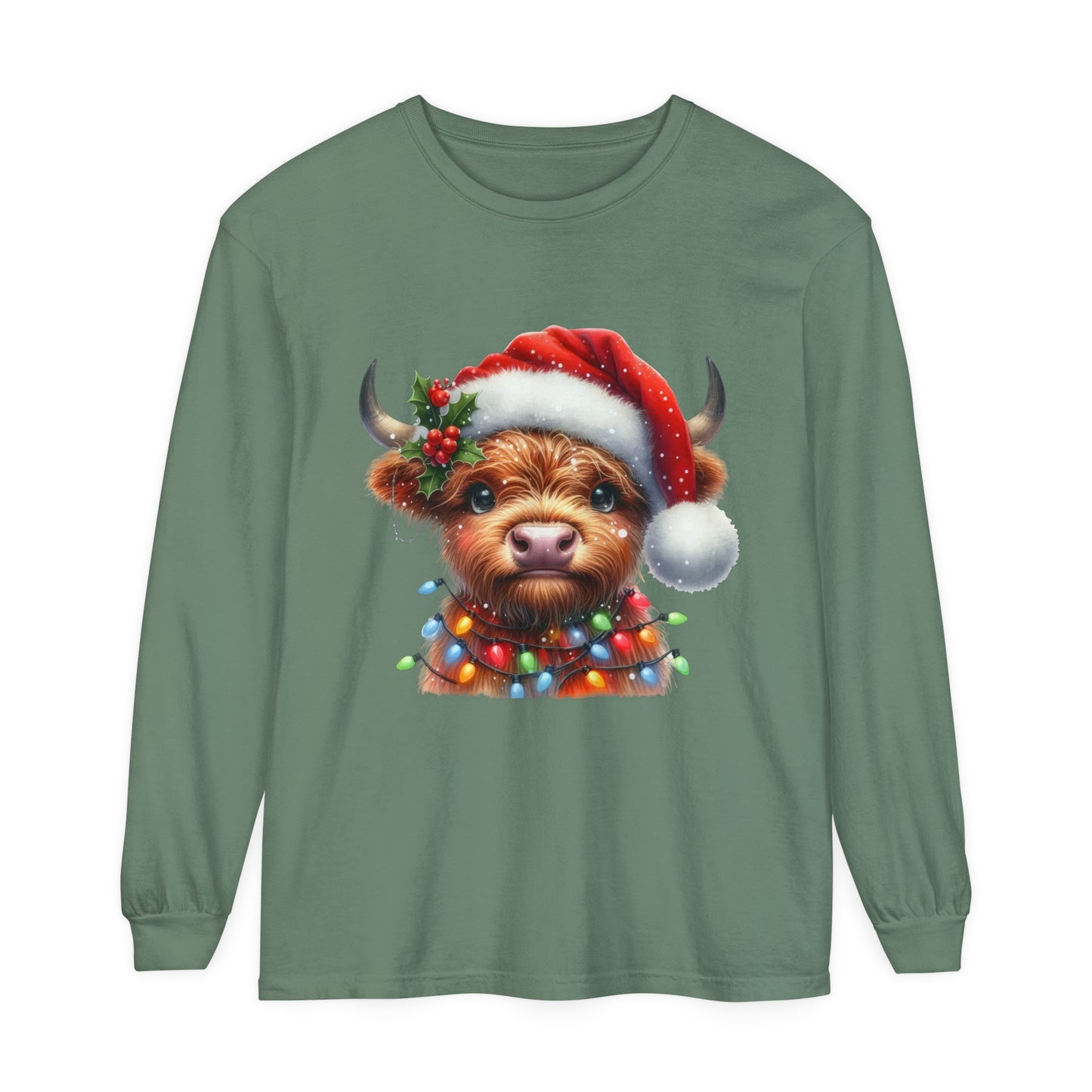 Highland Cow Christmas Long Sleeve T-Shirt