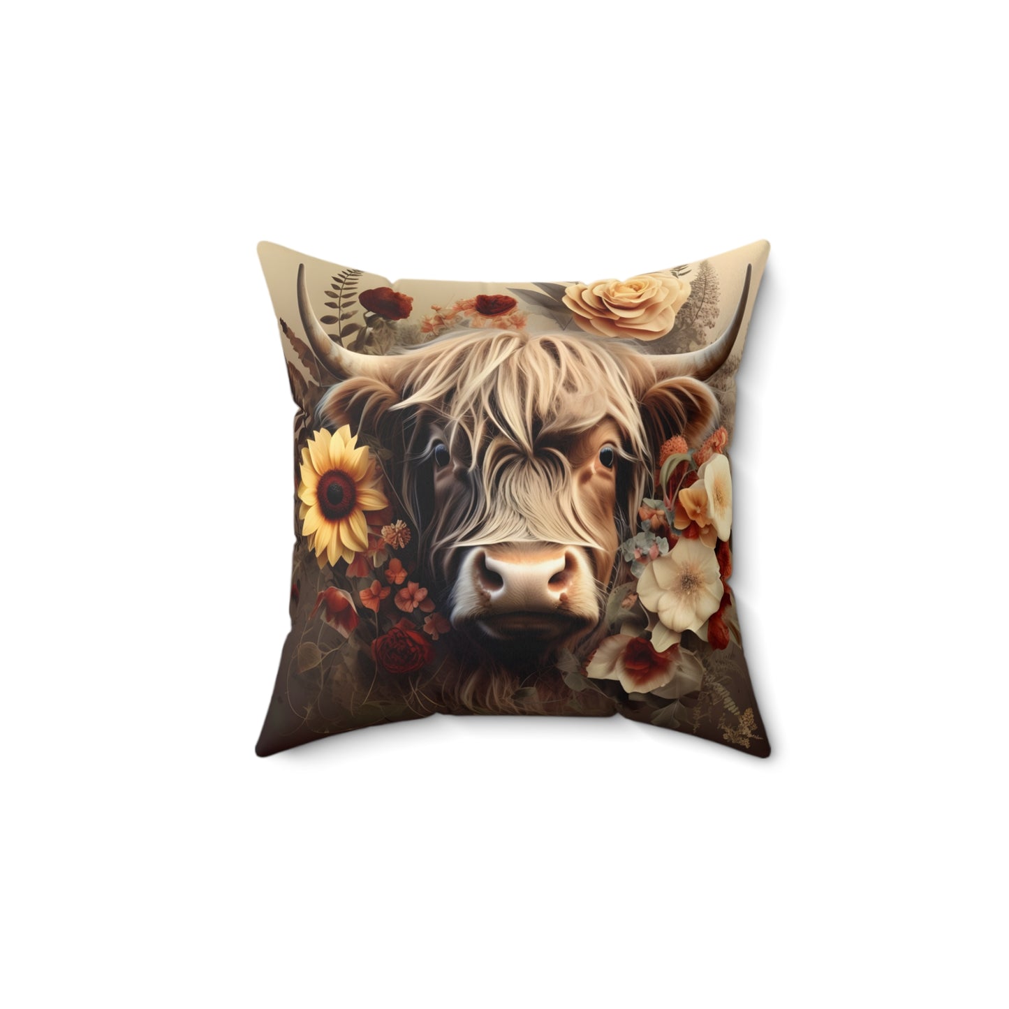 Vintage Highland Cow Pillow