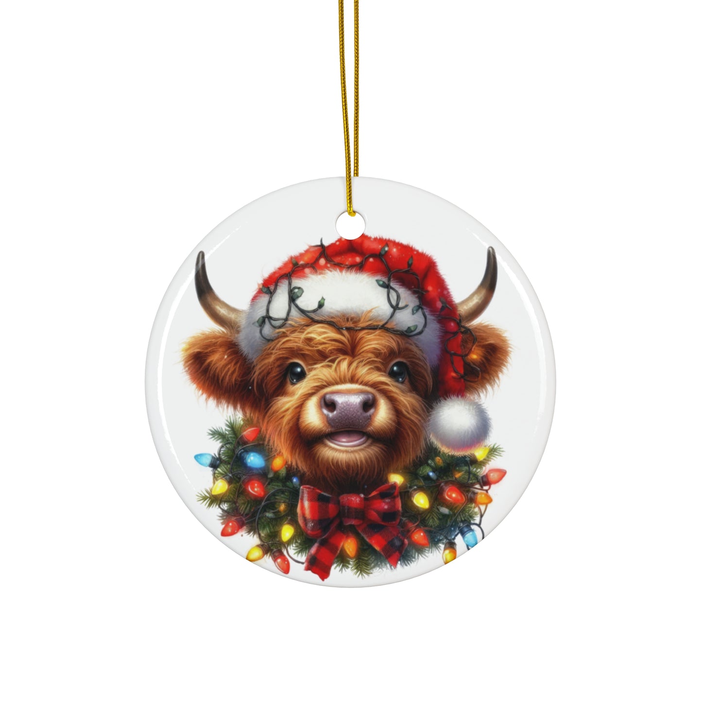 Highland Cow Ceramic Ornament