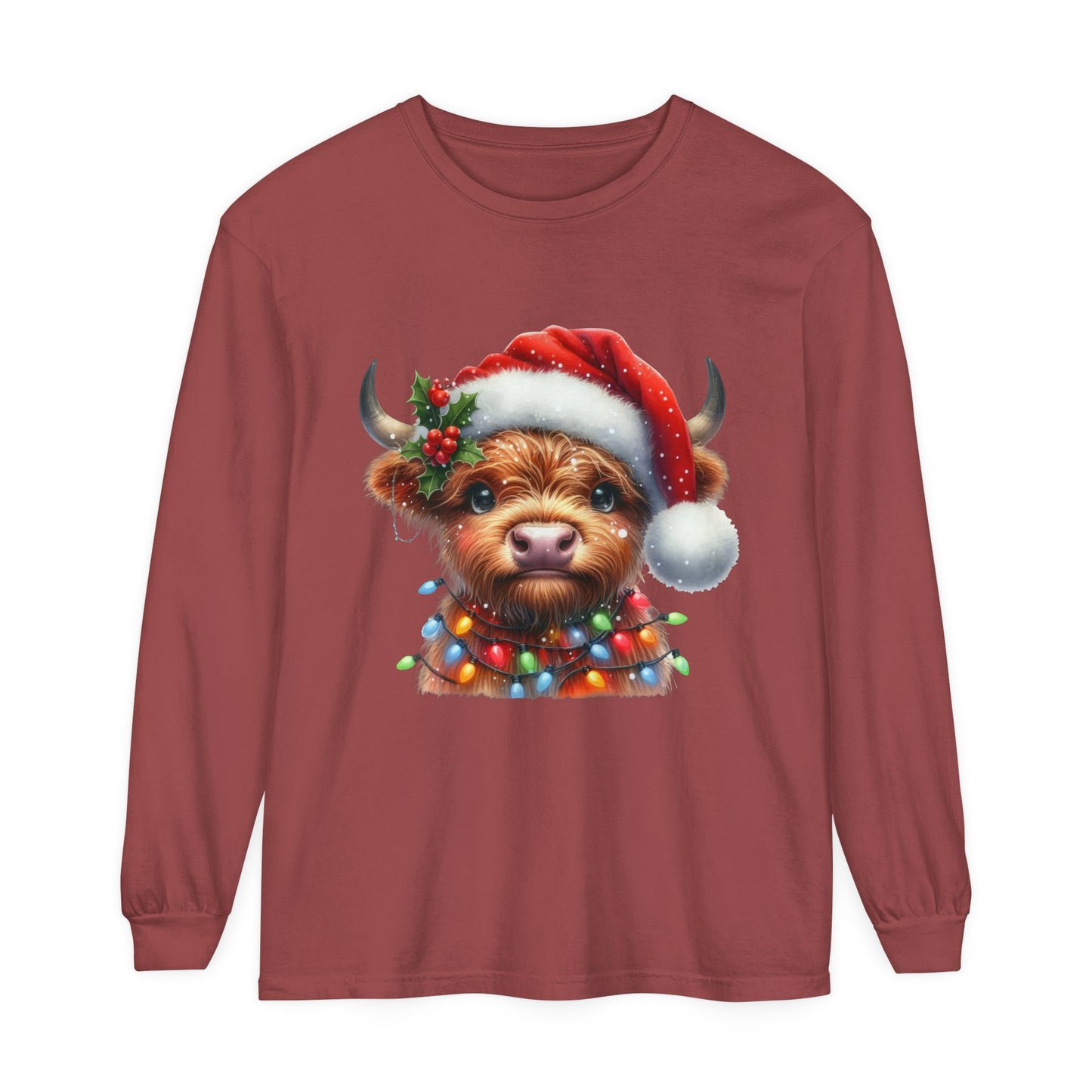 Highland Cow Christmas Long Sleeve T-Shirt