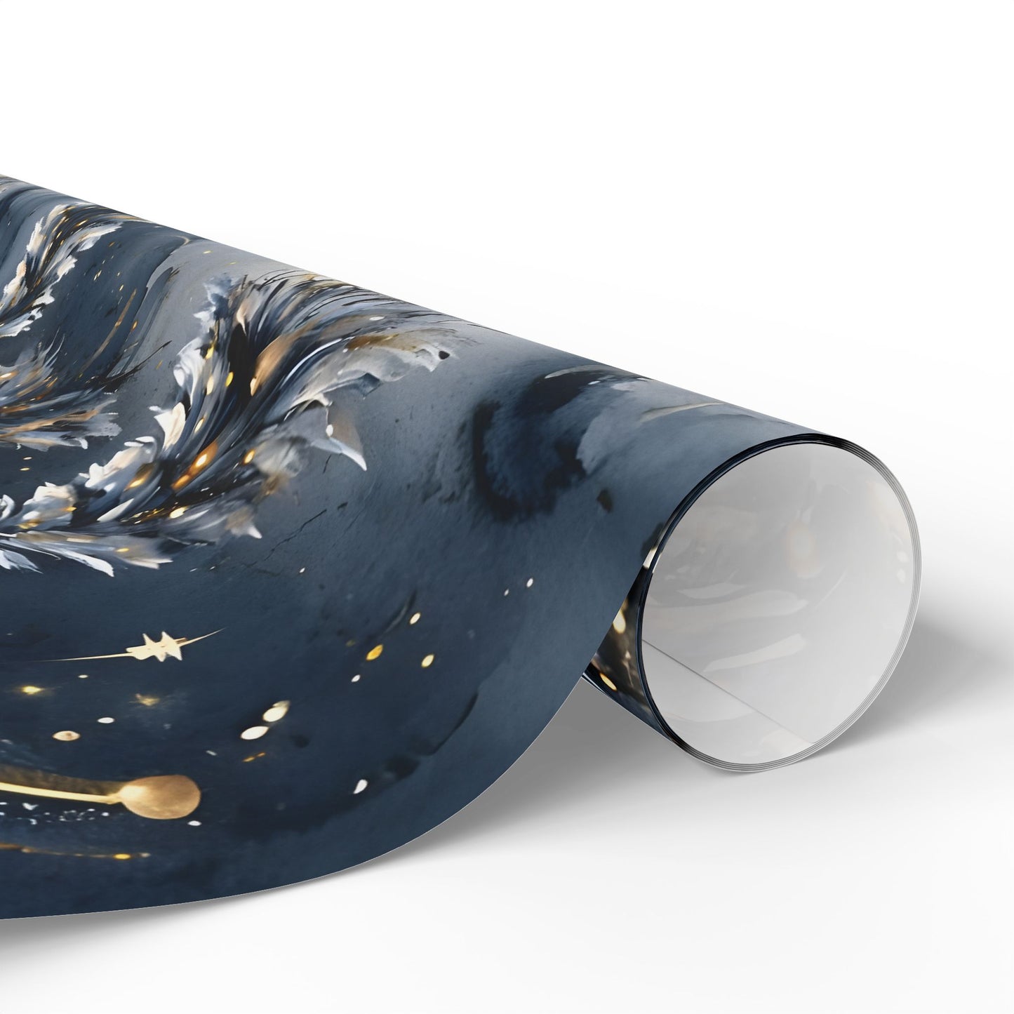 Japanese Trees and Gold Christmas Wrapping Paper