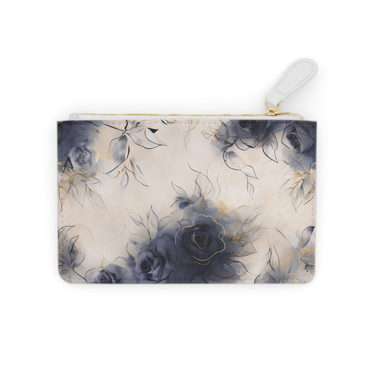 Elegant Floral Mini Clutch Bag, Travel Pouch, Makeup Organizer, Gift for Her, Fashion Accessory
