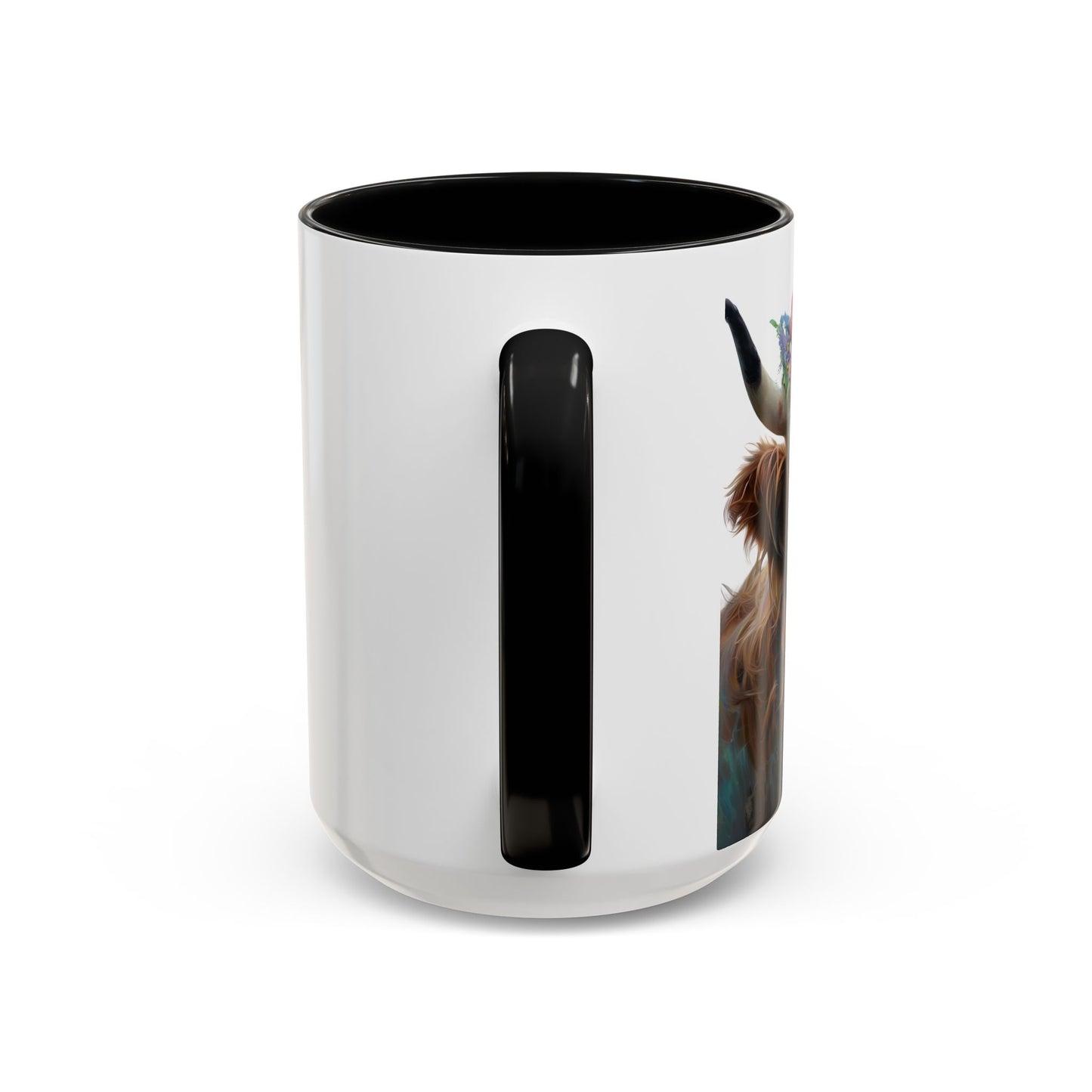 Coffee Mug - Floral Highland Cow Design