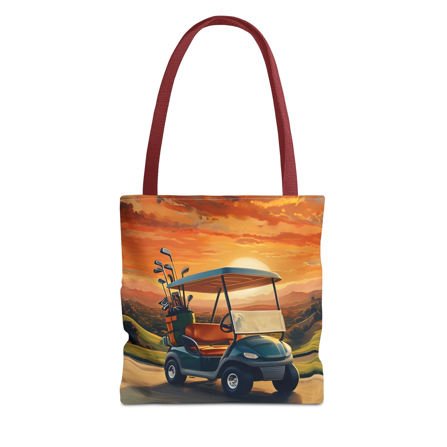 Sunset Golf Cart Tote Bag