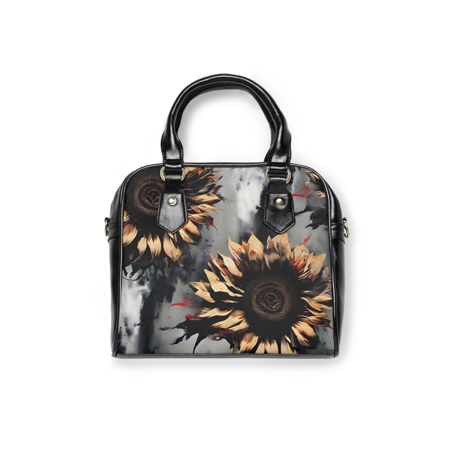 Dark Surreal Sunflower Floral Shoulder Handbag