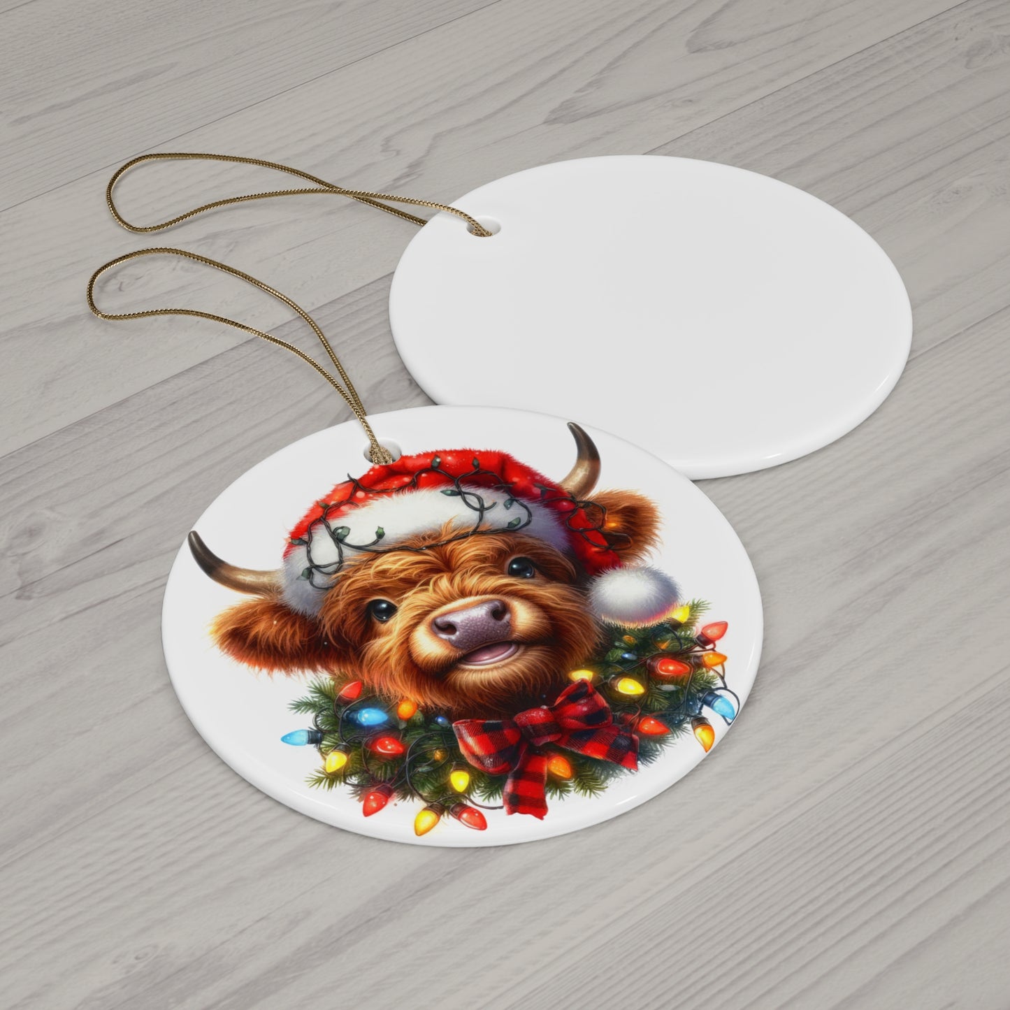 Highland Cow Ceramic Ornament