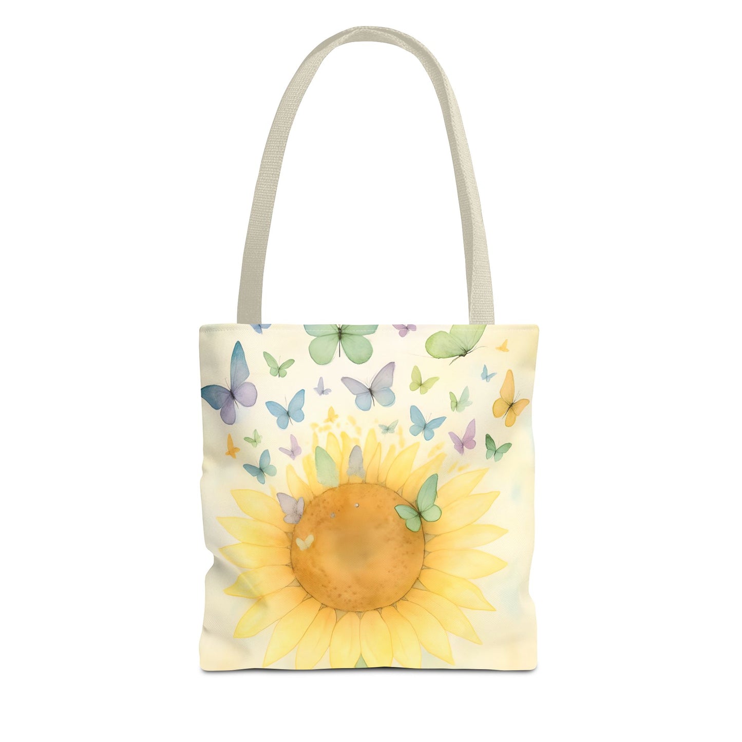 Sunflower and Butterflies Tote Bag | Eco-Friendly Shopping Bag, Floral Gift, Summer Accessory, Travel Tote, Beach Bag