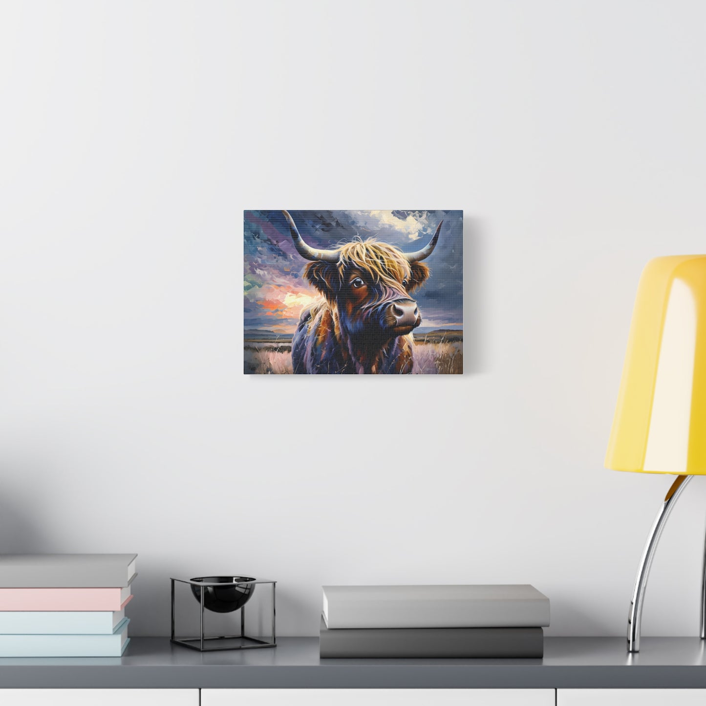 Canvas Print - Highland Cow on the plains