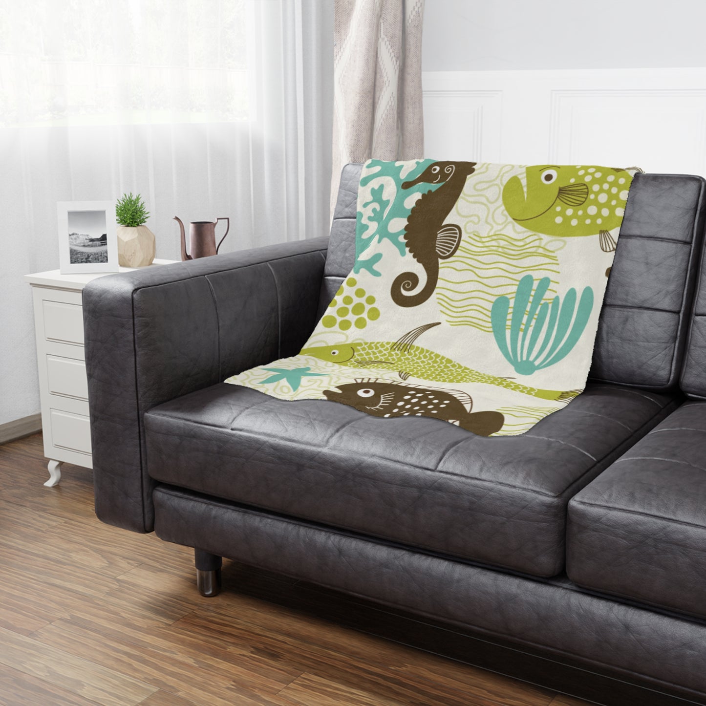 Minky Blanket - Colorful Ocean Animal Design, Perfect for Kids, Nurseries, Great Gifts for Baby Showers, Birthdays