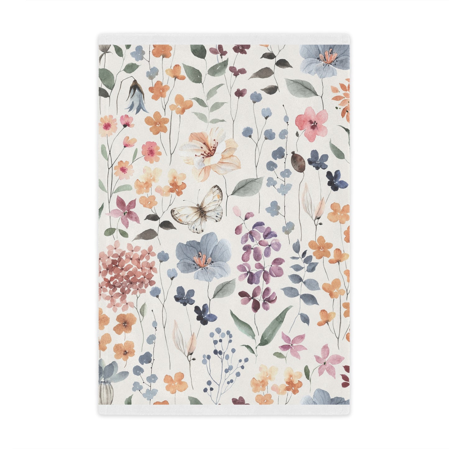 Floral Blanket, Cozy Throw, Baby Shower Gift, Nursery Decor, Soft & Warm Minky Blanket for Home Decor