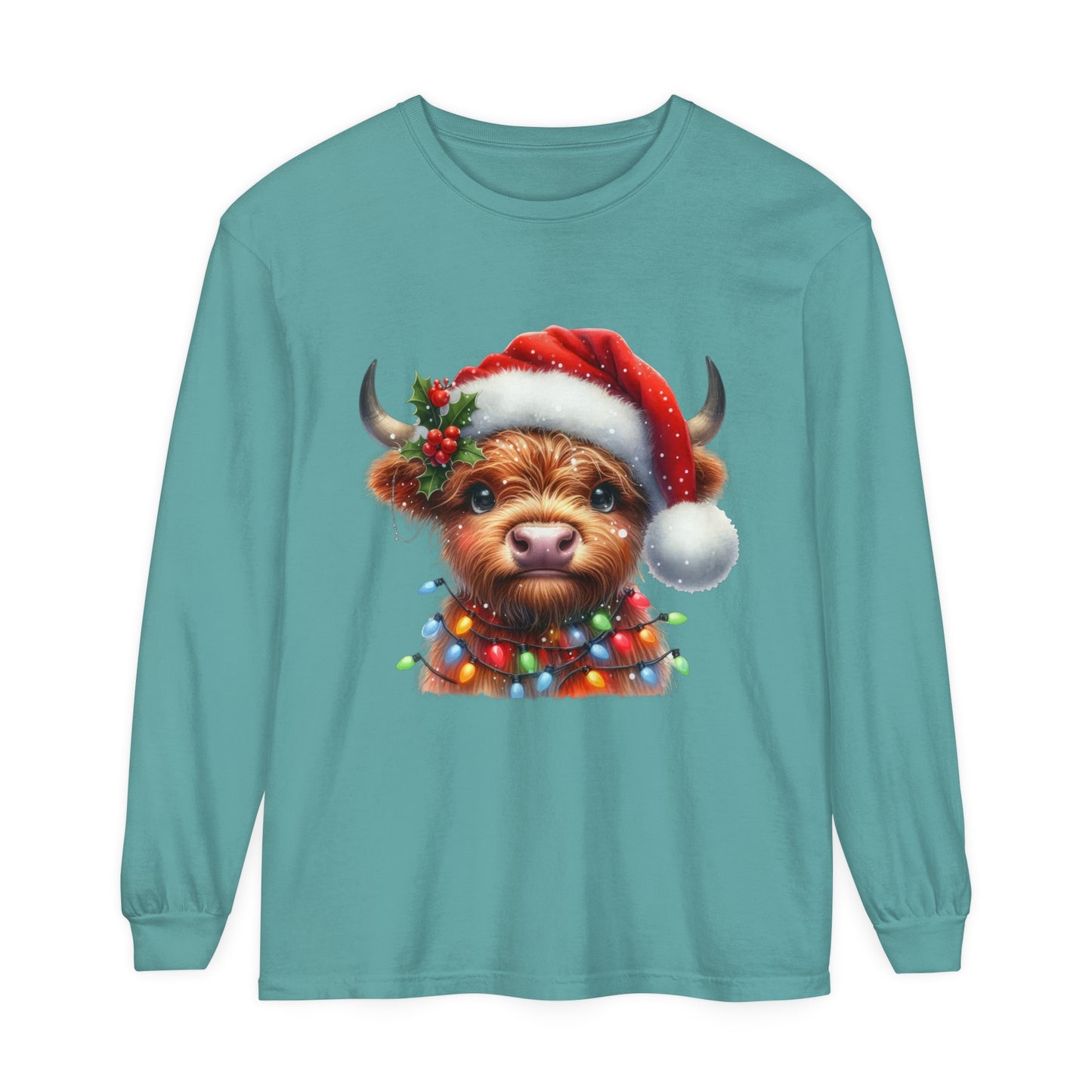 Highland Cow Christmas Long Sleeve T-Shirt