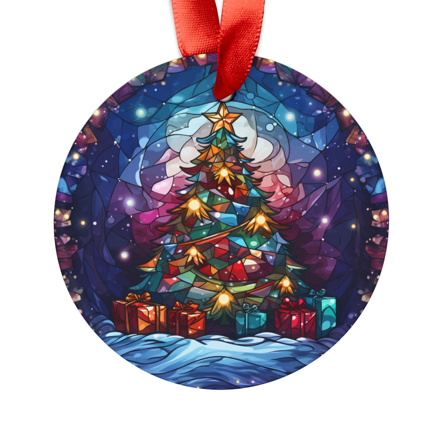 Acrylic Ornament - Stained Glass Christmas Tree Design