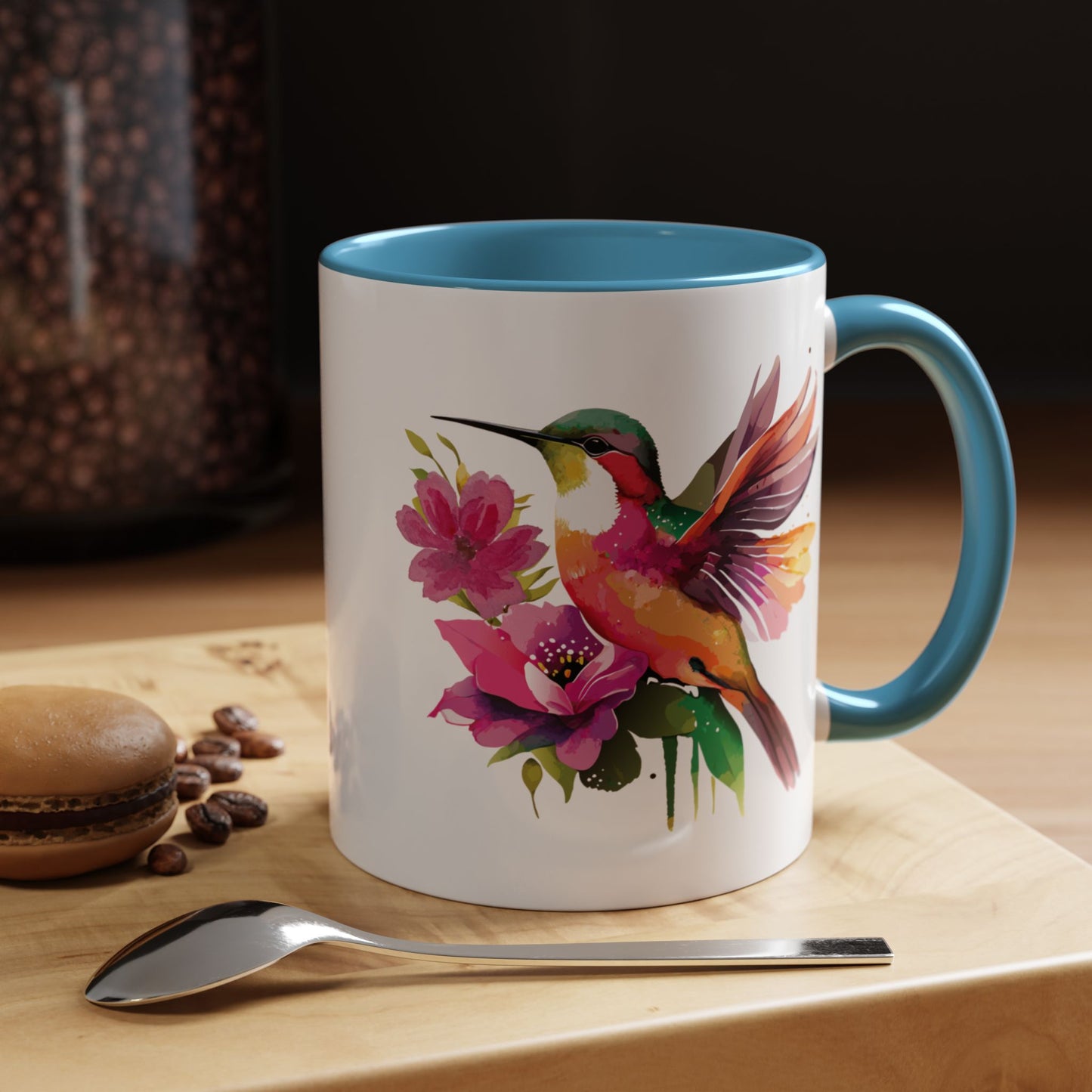 Coffee Mug - Waterflower Hummingbird Accent Design